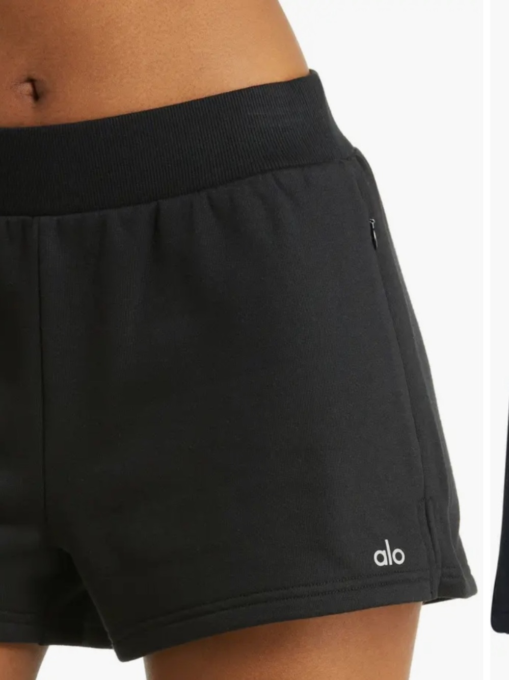 NWT ALO Yoga Black Headliner High Waist Shorts Small Black